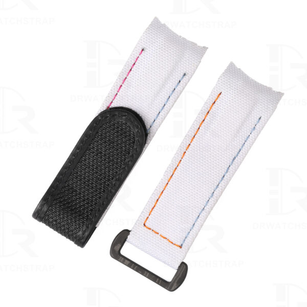 Custom replacement 21mm White velcro watch band for Rolex Carbon Sea Dweller DIW Hunter strap