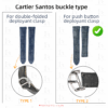 Alligator leather strap Push Button Deployant Clasp Type for Cartier Santos