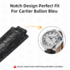 Custom Round-scale alligator leather strap for Cartier Ballon Bleu de (Black, Green, pink, orange...)