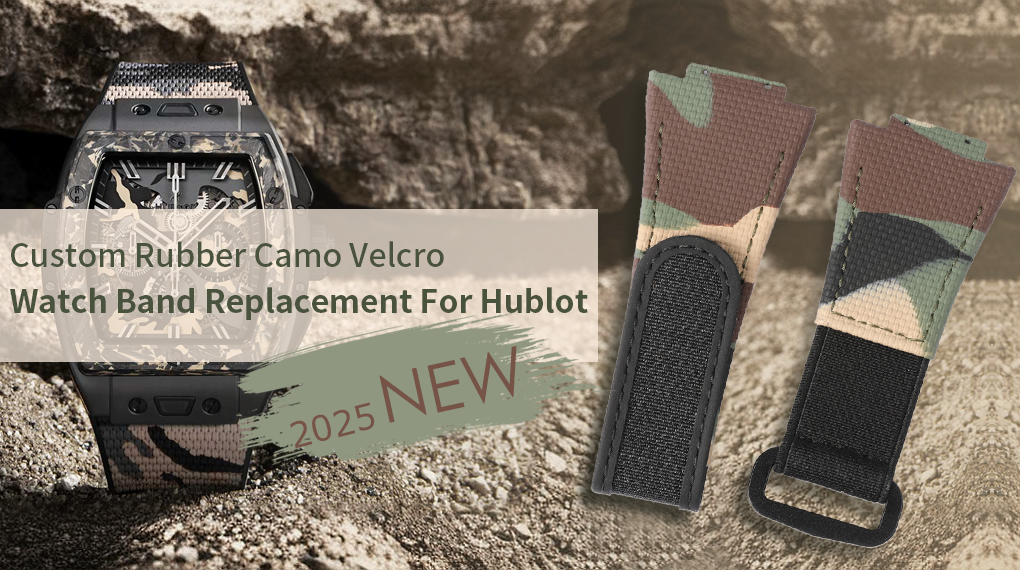 Custom Rubber Camo Velcro Watch Band Replacement For Hublot spirit of big bang 