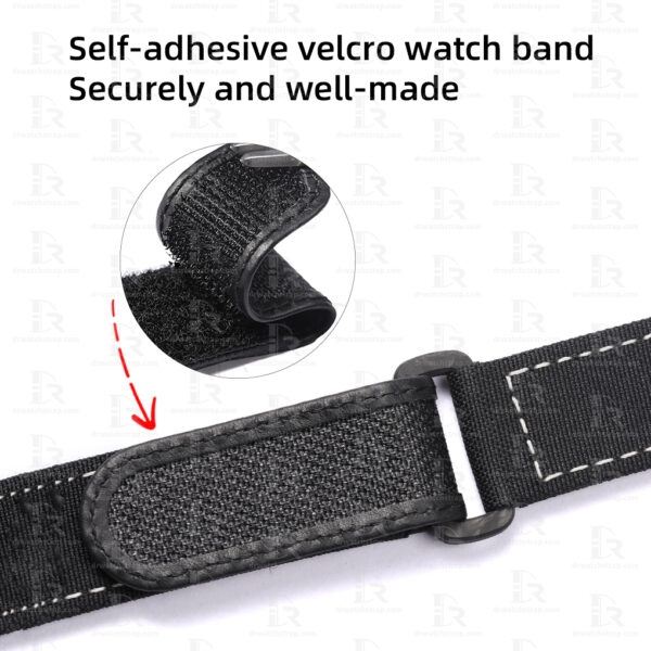 Custom Black Self-adhesive velcro watch band replacement for Rolex DiW Carbon Sea Dweller strap 43mm Low Price