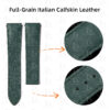 Custom Green Calfskin leather watch strap replacement for Cartier Santos band lining