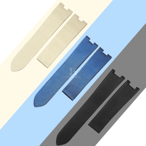 Custom Black Blue Vanilla satin leather watch band replacement for Pasha de Cartier 30mm 35mm 38mm 40mm 41mm 42mm