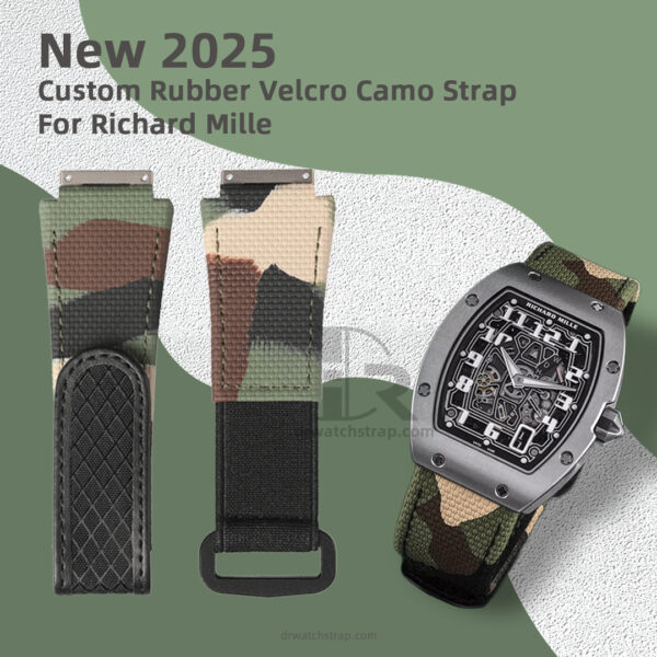 Richard Mille Camouflage Camo rubber velcro watch band replacement for sale