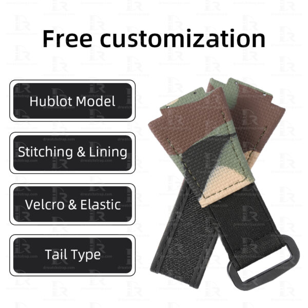 Buy Custom Rubber Velcro watch bands for hublot Camo strap replacement (3)