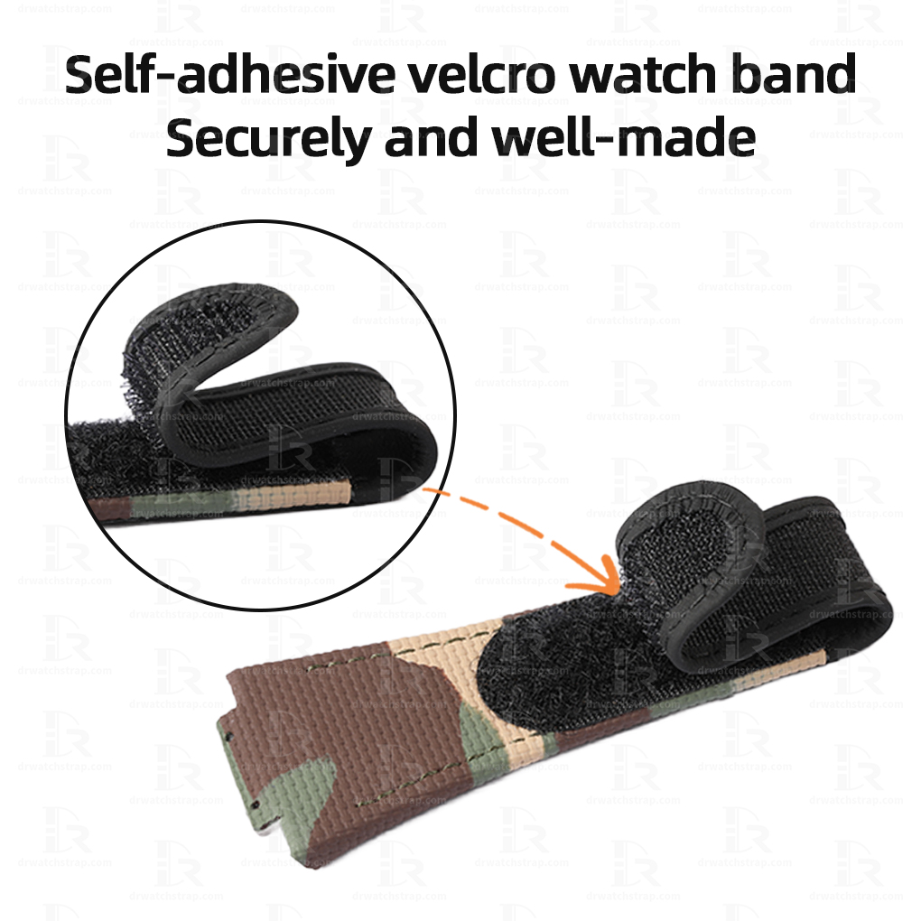 Buy Custom Rubber velcro Camo straps for hublot spirit of big bang watch band Black lining anti swea twater proof replacement (2)