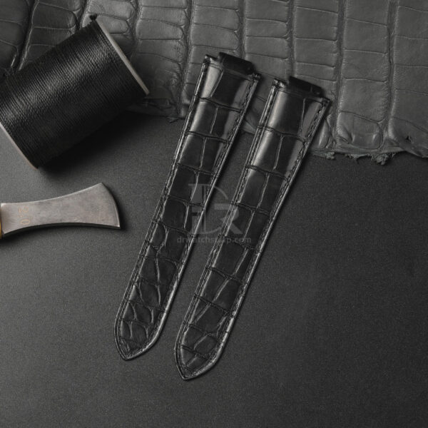 Buy Custom Black Alligator leather watch strap Replacement for Cartier Ballon Bleu (1)