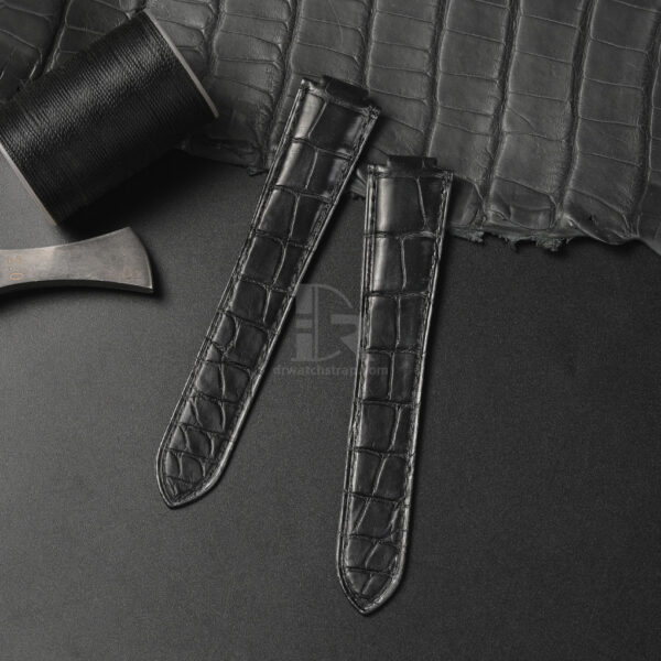 Buy Custom Black Alligator leather watch strap Replacement for Cartier Ballon Bleu (2)