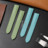 Custom Blue Green Leather watch strap for Cartier tank