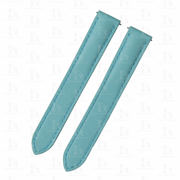 Custom Sky blue Leather watch strap for Cartier tank