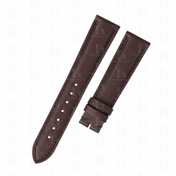 Custom Dark brown Calfskin leather watch strap replacement for Cartier Tank & Ronde Solo (2)