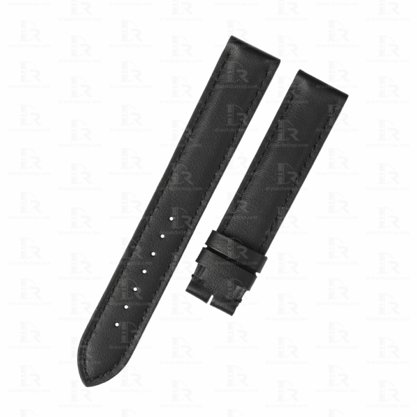 Custom Black Calfskin leather watch strap replacement for Cartier Tank & Ronde Solo (2)