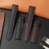 Custom Dark brown Calfskin leather watch strap replacement for Cartier Tank & Ronde Solo (1)