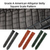Grade A American Alligator Belly Square Scale Pattern for Custom black brown green leather strap for cartier santos galbee