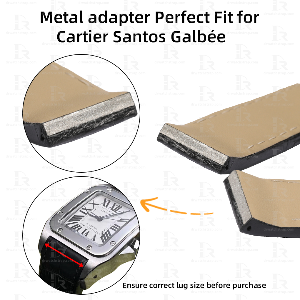 Metal adapter perfect fit for Cartier Santos Galbee 24mm 29mm 32mm 35mm