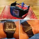 Cartier Santos 100 blue alligator strap