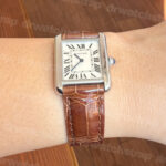 Cartier Tank solo replacement pink alligator watch band for sale by dr watch strap (2)