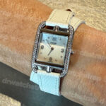 Hermes Double Tour White Epsom Calfskin leather Watch Band